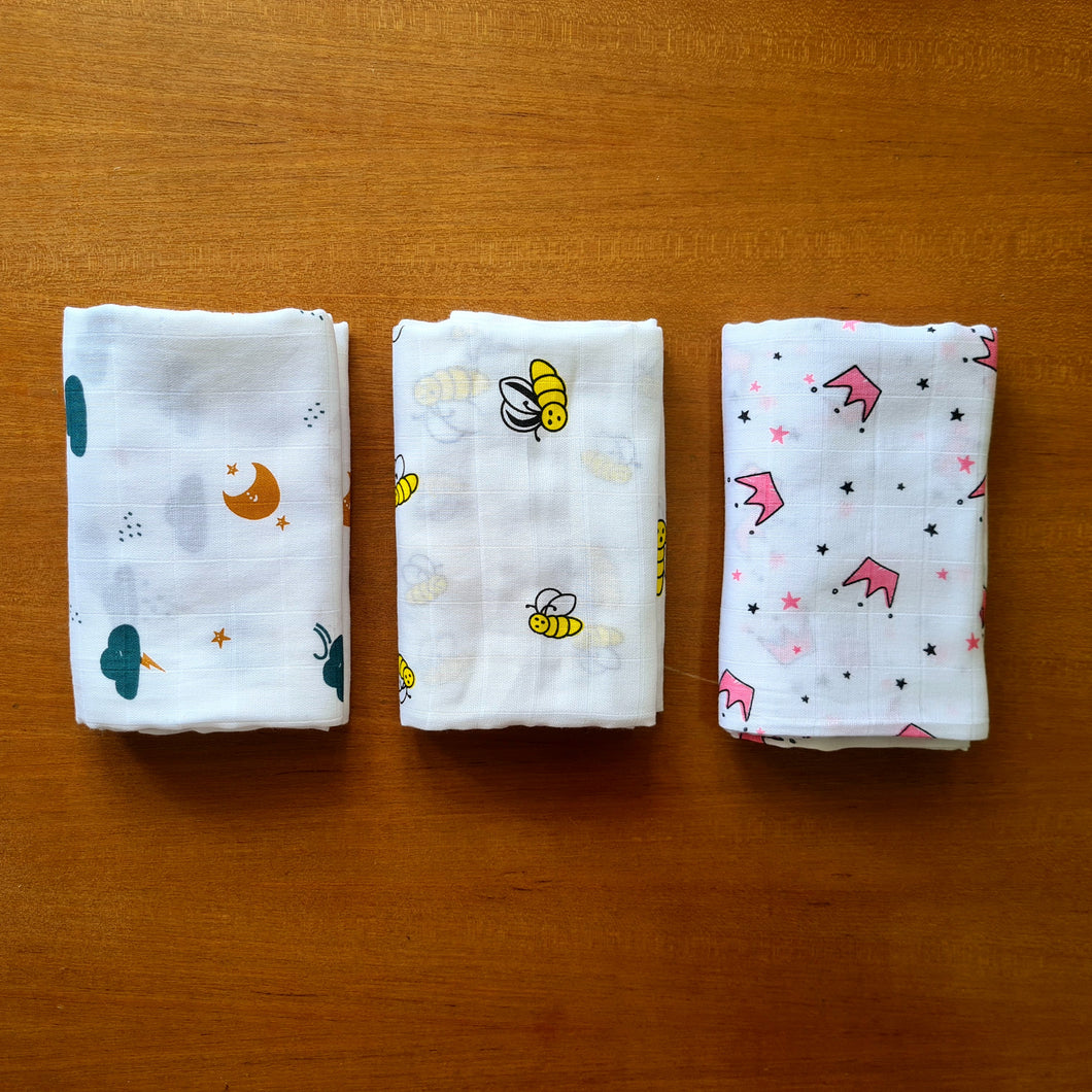 Muslin Cotton Baby Bath Towel Pack Of 3