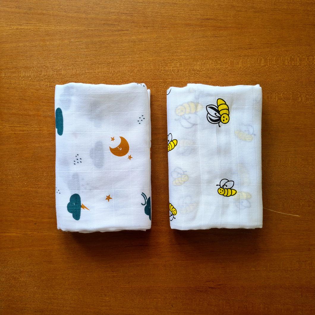 Muslin Cotton Baby Bath Towel Pack Of 2- Combo 3