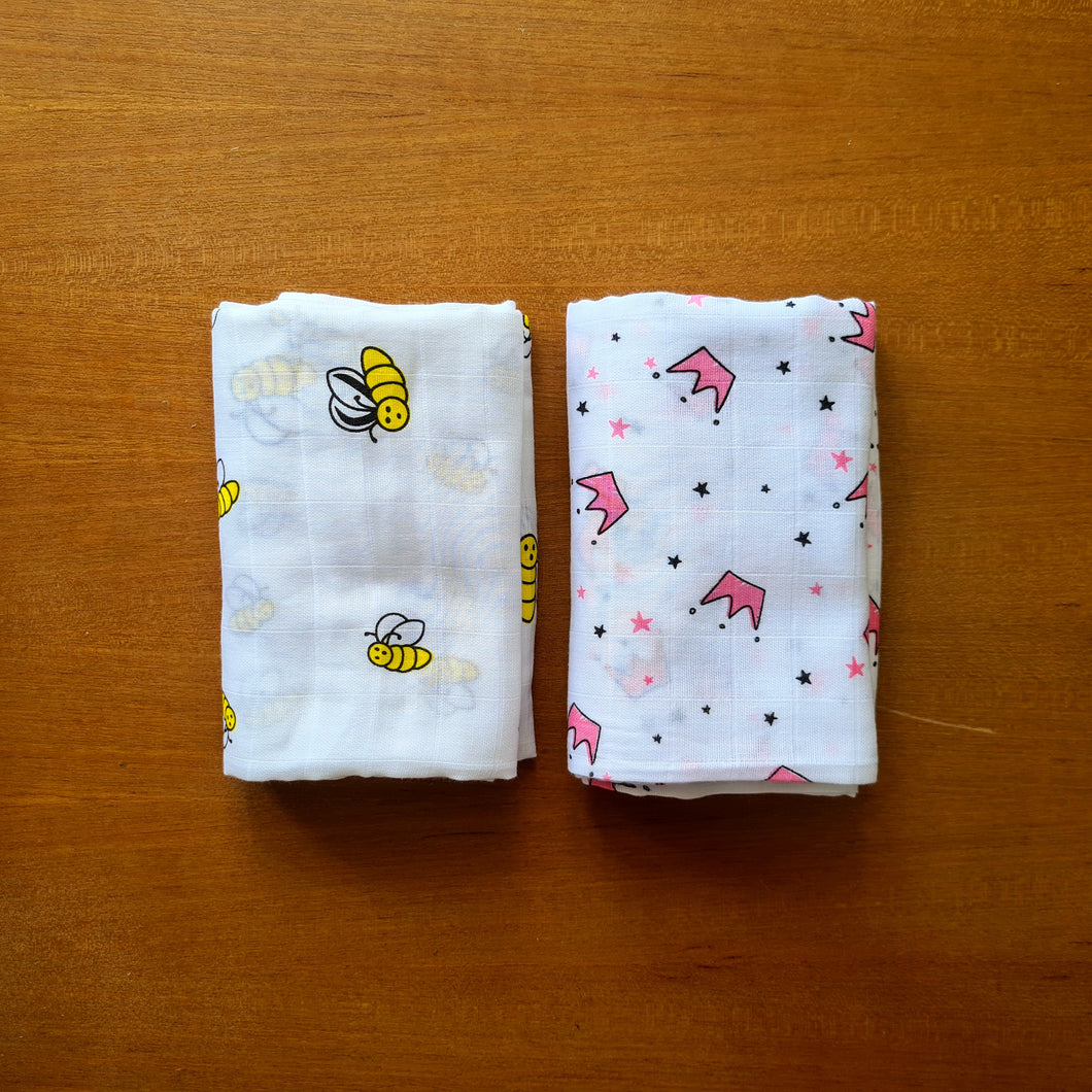 Muslin Cotton Baby Bath Towel Pack Of 2- Combo 2