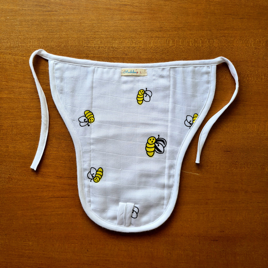 Yellow Bee-Muslin Cotton Nappy