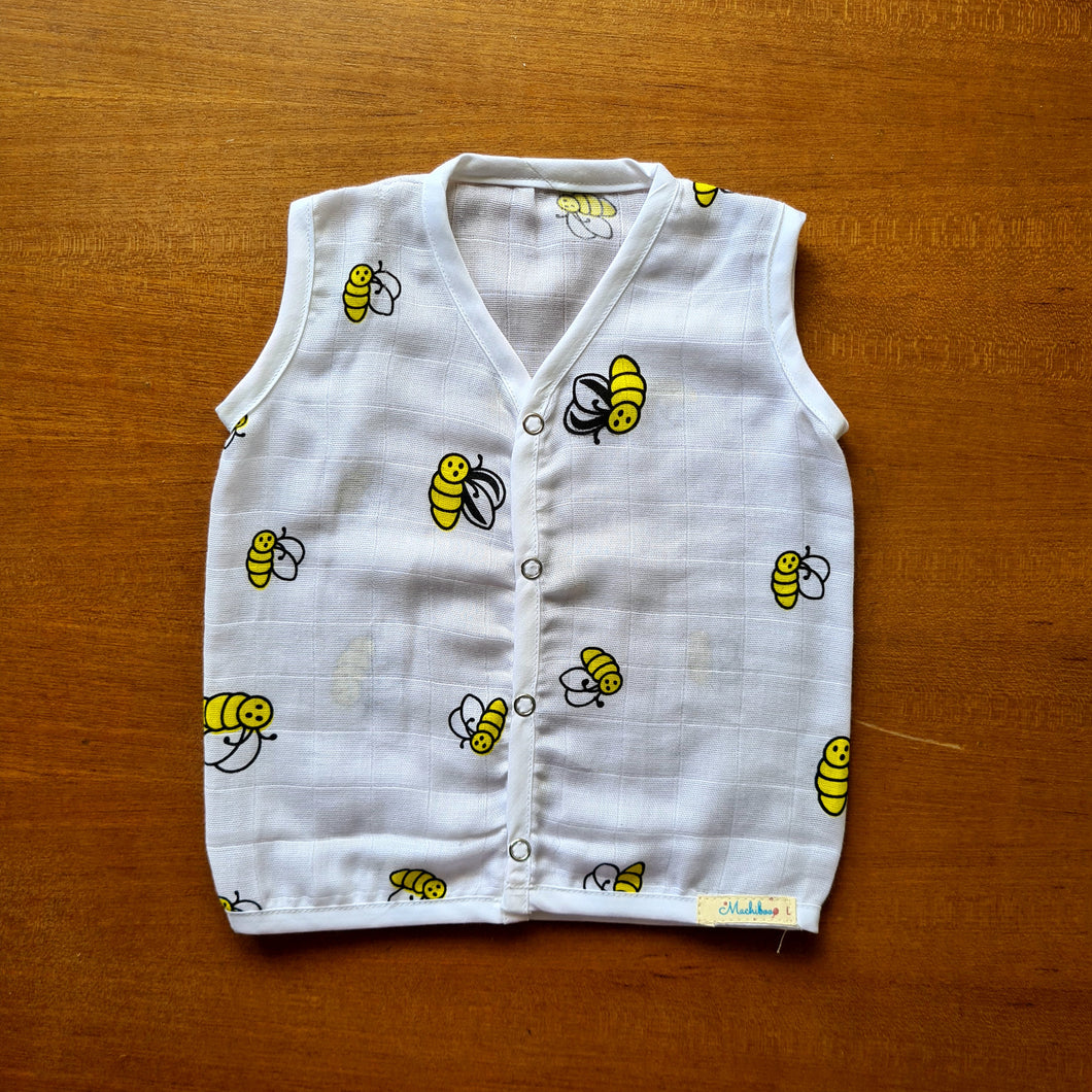 Yellow Bee-Muslin Cotton Jabla