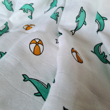 Load image into Gallery viewer, Playful Dolphin-Muslin Cotton Thottil
