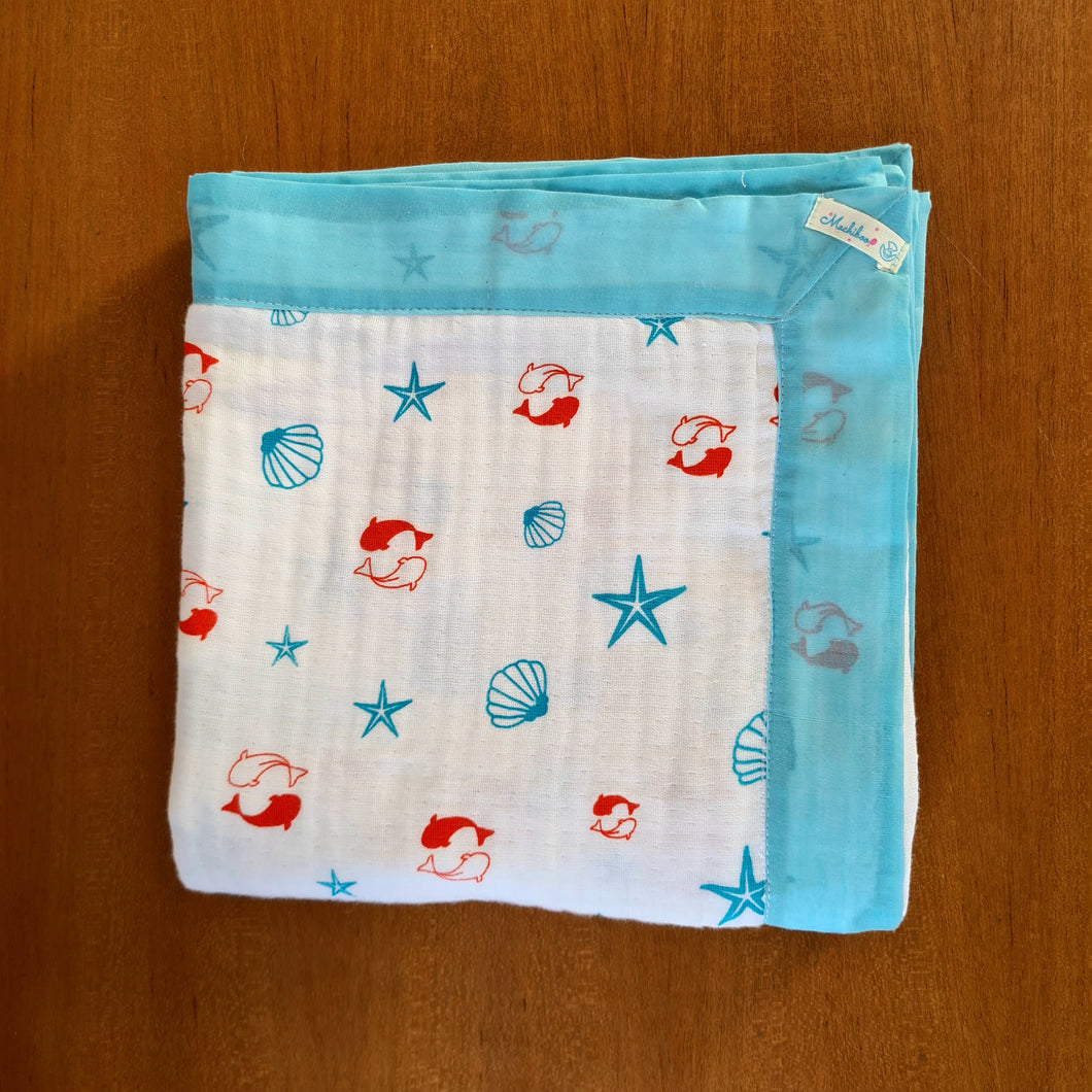 Under The Sea- Muslin Cotton Blanket