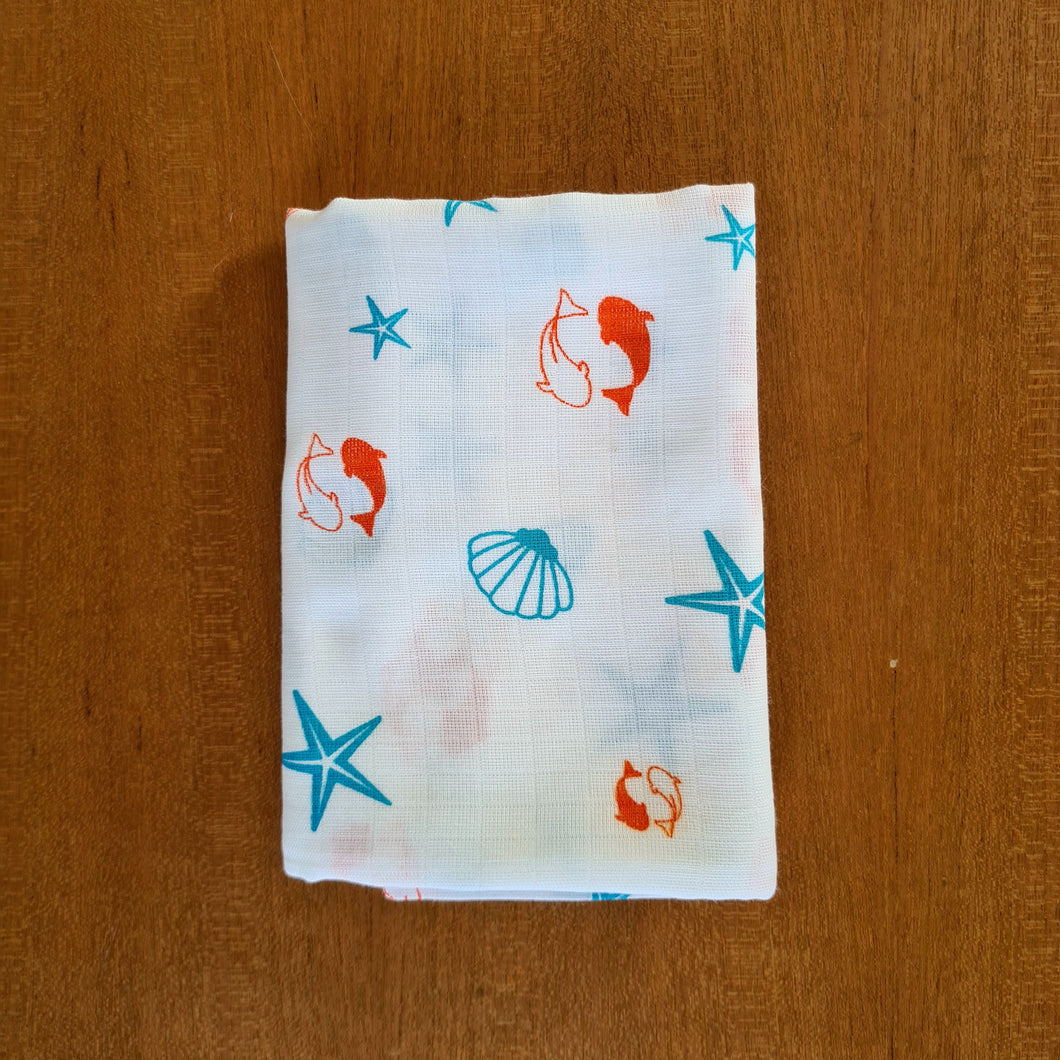 Under The Sea-Muslin Cotton Bath Towel Large