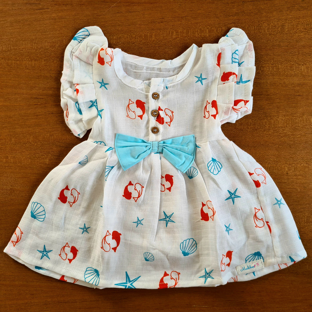 Under The Sea-Muslin Cotton Frock