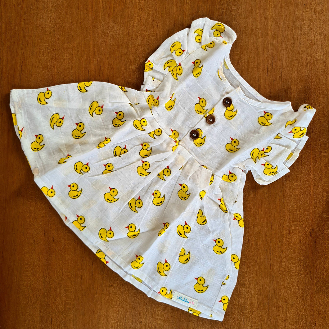 Yellow Duckies-Muslin Cotton Frock