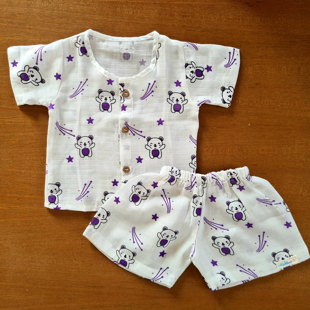 Cuddly Bear- Muslin Comfy Wear Set