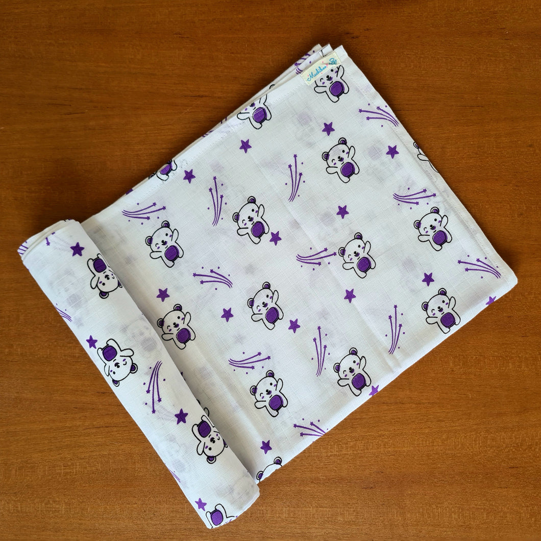 Cuddly Bear-Muslin Cotton Swaddle